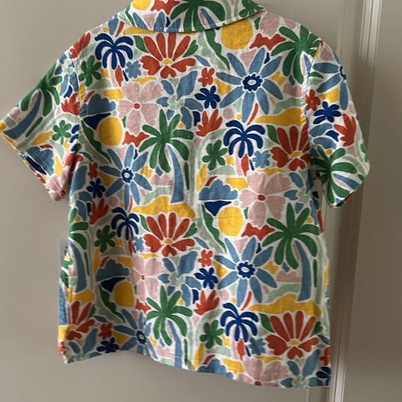 OLD NAVY Boys Tropical Button Down Shirt Linen-Rayon Blend - Picture 5 of 6